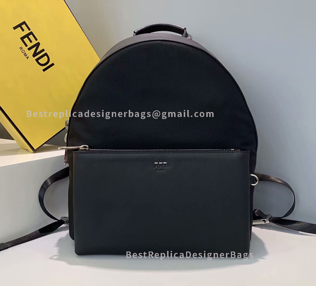 Fendi Black Nylon And Leather Backpack 2350